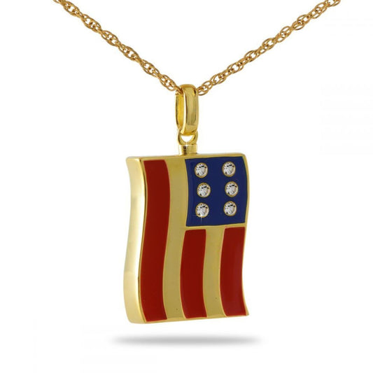 American Flag Gold Steel Patriot Keepsake